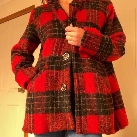 💥HOST PICK💥🪵Vintage Lumberjack Women’s Plaid/Flannel Wool Jacket / Peacoat🪵 - Picture 3 of 13